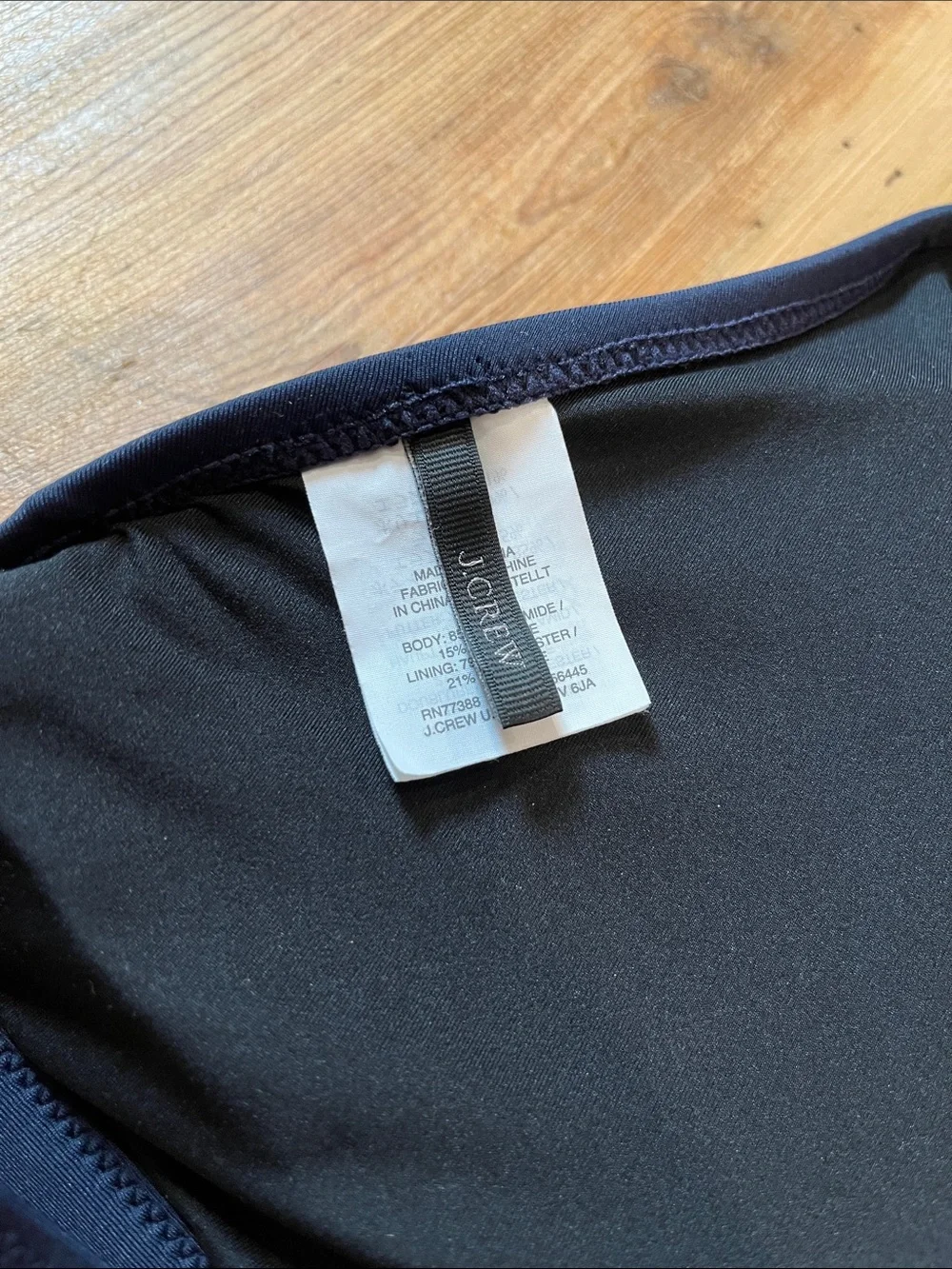 J CREW L Navy Blue Triangle Halter Tie Bikini Top Padded